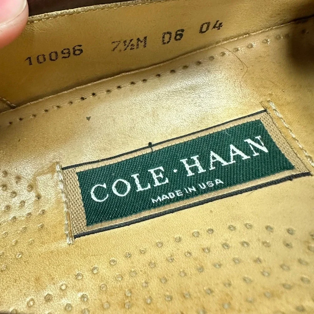 Green Label Cole Haan 10096 Penny Loafer Cordovan Leather Shoe Sz 7.5M Made USA
